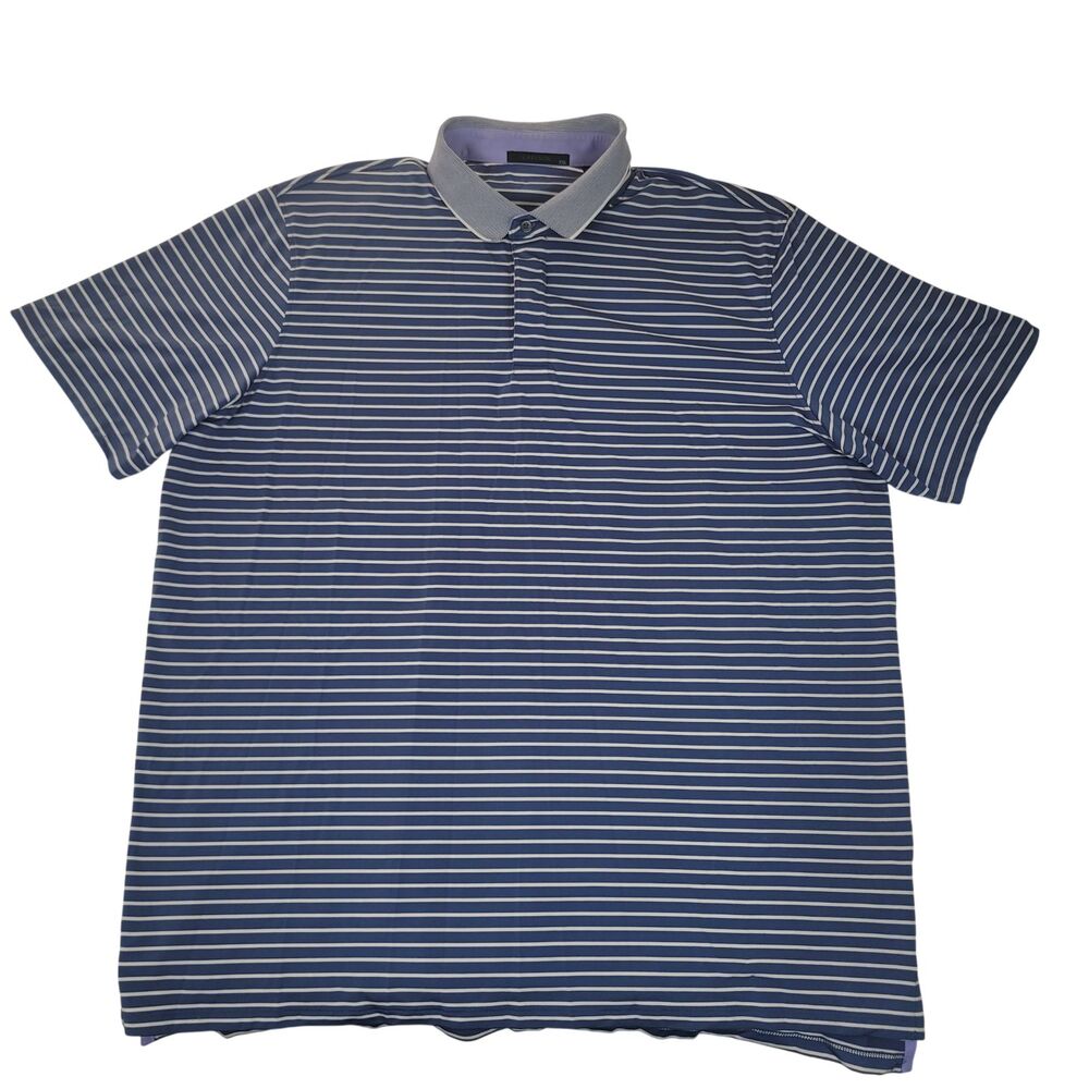 Greyson Clothiers Winoka Polo Mens XXL Blue Striped Golf Performance Stretch